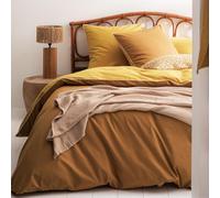 Copripiumino Bicolore in Cotone, Buoni Giorni, Giallo, 240 x 220 cm, Essix