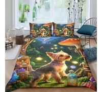 Copripiumino Cane Fantasy 3D Stampa Microfibra Morbida Decorazione Camera Set Biancheria Cane Magico Adulti Giovani Regalo Tutto l'Anno Double（200x200cm）