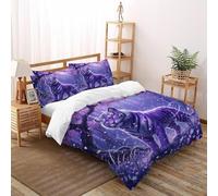 Copripiumino Ciliegia tigre Stampa Grafica 3D Fantasy Forest Animal Set Di Biancheria Da Letto in Microfibra Per Bambini Super King（260x220cm）