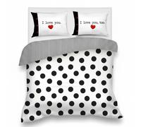 Copripiumino completo Camomilla in raso Mon Amour a pois black&white