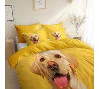 Copripiumino con Chiusura a Cerniera Ritratto Hd Di Un Animale Cane, 135 x 200 cm, traspirante, morbida microfibra Copripiumino, con federe per adulti, ragazzi e ragazze