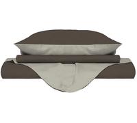 Copripiumino con Sacco e Federe Doubleface Marrone/Panna 1 Piazza e Mezzo