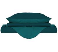 Copripiumino con Sacco e Federe Doubleface Verde Petrolio/Verde Bottiglia Singolo