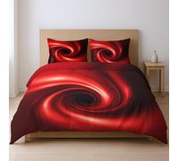Copripiumino, Confortevole Copripiumone con Cerniera per l’estate che per l’inverno. Rosso Astratto fantasy vortice 230 x 220 cm La confezione include: 50 x 80 cm.