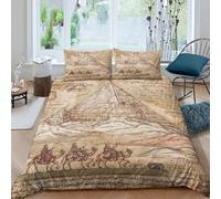 Copripiumino Da Manoscritti medievali in 3 Pezzi,set Di Biancheria Da Letto Con Piramidi di Giza during The Abbas Dynasty Stampati in 3D,federe,in Microfibra,per Ragazzo, Ragazza Double(200x200cm)