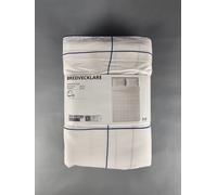 Copripiumino e 2 federe IKEA BREDVECKLARE bianco blu check 200x200 cm NUOVO