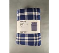 Copripiumino e 2 federe IKEA TORNTUSS blu scuro check 200x200, 100% cotone
