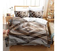 Copripiumino e Federa in MarmoCon Cerniera,Granito Superficie Modello,Argento Nero Oro Formazione Minerale Naturale Stampa Set di Biancheria da Letto 2/3 Pezzi (Marrone, 135_x_200_cm)