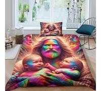 Copripiumino Gesù - Religione，2 Pezzi Set Di Biancheria Da Letto Speranza e amore Stampa Digitale 3D，Microfibre Con Coperchio Per Cuscino Per Uomini E Donne Giovani Single（135x200cm）