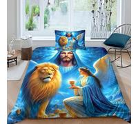 Copripiumino Gesù - Religione，2 Pezzi Set Di Biancheria Da Letto Speranza e amore Stampa Digitale 3D，Microfibre Lenzuolo Antibatterico Con Coperchio Per Uomini E Donne Giovani Single（135x200cm）