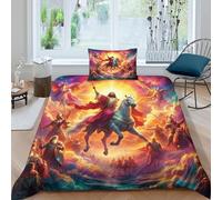 Copripiumino Gesù - Religione，2 Pezzi Set Di Biancheria Da Letto Speranza e amore Stampa Digitale 3D，Microfibre Resistente All'usura Con Chiusura A Cerniera Per Ragazzi E Ragazze Single（135x200cm）
