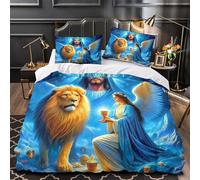 Copripiumino Gesù - Religione，3 Pezzi Set Di Biancheria Da Letto Speranza e amore Stampa Digitale 3D，Microfibre Comodità Con Chiusura A Cerniera Per Uomini E Donne Giovani Super King（260x220cm）