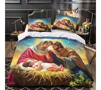 Copripiumino Gesù - Religione，3 Pezzi Set Di Biancheria Da Letto Speranza e amore Stampa Digitale 3D，Microfibre Resistente All'usura Con Coperchio Per Uomini E Donne Giovani Super King（260x220cm）