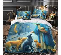 Copripiumino Gesù - Religione，3 Pezzi Set Di Biancheria Da Letto Speranza e amore Stampa Digitale 3D，Microfibre Comodità Con Cerniera E Federe Per Uomini E Donne Giovani Super King（260x220cm）