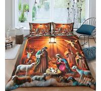 Copripiumino Gesù - Religione，3 Pezzi Set Di Biancheria Da Letto Speranza e amore Stampa Digitale 3D，Microfibre Resistente All'usura Con Cerniera E Federe Per Adulti E Bambini King（220x240cm）