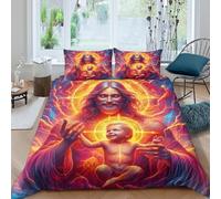 Copripiumino Gesù - Religione，3 Pezzi Set Di Biancheria Da Letto Speranza e amore Stampa Digitale 3D，Microfibre Resistente All'usura Con Cerniera E Cuscino Per Uomini E Donne Giovani King（220x240cm）