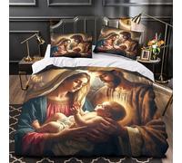 Copripiumino Gesù - Religione，3 Pezzi Set Di Biancheria Da Letto Speranza e amore Stampa Digitale 3D，Microfibre Lenzuolo Con Coperchio Per Cuscino Per Uomini E Donne Giovani Super King（260x220cm）