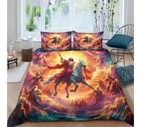 Copripiumino Gesù - Religione，3 Pezzi Set Di Biancheria Da Letto Speranza e amore Stampa Digitale 3D，Microfibre Lenzuolo Antibatterico Con Cerniera E Federe Per Adolescenti E Adulti King（220x240cm）