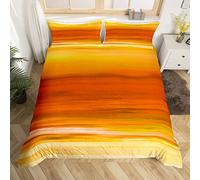 Copripiumino giallo sfumato giallo arancione set di biancheria da letto moderno copripiumino per ragazzi ragazze bambini linee minimaliste Copriletto singolo