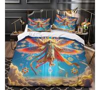 Copripiumino Le ali degli angeli，3 Pezzi Set Di Biancheria Da Letto Forza divina Stampa Digitale 3D，Microfibre Con Coperchio Per Cuscino Per Adolescenti E Adulti Super King（260x220cm）