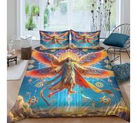 Copripiumino Le ali degli angeli，3 Pezzi Set Di Biancheria Da Letto Forza divina Stampa Digitale 3D，Microfibre Comodità Con Cerniera E Federe Per Uomini E Donne Giovani King（220x240cm）