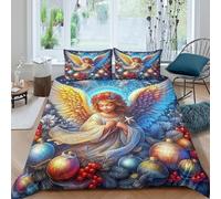 Copripiumino Le ali degli angeli，3 Pezzi Set Di Biancheria Da Letto Forza divina Stampa Digitale 3D，Microfibre Comodità Con Coperchio Per Cuscino Per Adolescenti E Adulti Double（200x200cm）