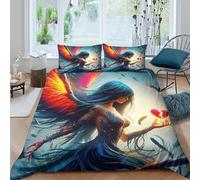 Copripiumino Le ali degli angeli，3 Pezzi Set Di Biancheria Da Letto Forza divina Stampa Digitale 3D，Microfibre Resistente All'usura Con Cerniera E Cuscino Per Uomini E Donne Giovani Double（200x200cm）