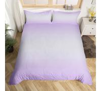 Copripiumino lilla e grigiastro, sfumato viola chiaro, set di biancheria da letto singolo per bambini e ragazze, motivo arte astratta, decorazione estetica per la stanza