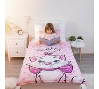 Jerry Fabrics Marie Aristogatti - Set di biancheria da letto, 100% cotone, motivo: Merci, copripiumino 100 x 135 cm e federa 40 x 60 cm, colore: rosa