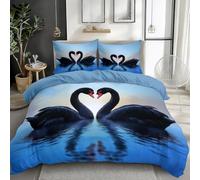 Copripiumino Matrimoniale 200x250 Cigno Nero Set Copripiumino Matrimoniale Mare Chic reversibile Copripiumini e 2 Federe 50x75 cm per DecorativoY2914