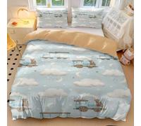 Copripiumino Matrimoniale 200x250 Nuvole Set Copripiumino Matrimoniale Luna Chic reversibile Copripiumini e 2 Federe 50x75 cm per DecorativoY3202