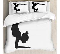 Copripiumino Matrimoniale 200x250 Sagoma Set di Biancheria da Letto Ginnastica Copripiumini in Morbida Microfibra Stampa 3D Copri Piumino con 2 Federe H-1552