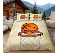 Copripiumino Matrimoniale 240x220 Basket, Copripiumino Concorso 3D Microfibra Biancheria da Letto, Duvet Cover con 2 x Federe 50x80 cm