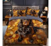 Copripiumino Matrimoniale 240x220 cm Cocker Spaniel animale Set Biancheria da Letto 3D in Microfibra Stile Disegnato a Mano Poliestere Cotone Morbido