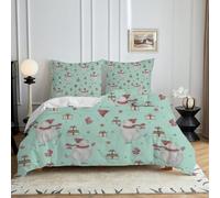 Copripiumino Matrimoniale 250x200 Verde Set Di Biancheria Da Letto Scatola Regalo Di Natale Con Cerniera Parure Copripiumino Microfibra No Stiro Copripiumini Matrimoniali e 2 Federe 50x80 cm d151