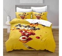 Copripiumino Matrimoniale 260 x 240 Fragola e Lampone Set Biancheria da Letto 3 Pezzi 3D Stampa Frutta Copripiumini Incluso 1 Copri piumino Per Adulti e 2 Federe K.1944