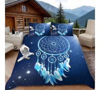 Copripiumino Matrimoniale 260x24 Acchiappasogni Animale, Copripiumino Animali Volanti 3D Microfibra Biancheria da Letto, Duvet Cover con 2 x Federe 50x80 cm