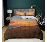 Copripiumino matrimoniale 260x240 Il Sole Che Tramonta Copripiumini in Microfibra,Set Copripiumino con Cerniera,Set Biancheria da Letto con 2 Federe 50 X 75 Cm,Copri Piumone Traspirante Stampe