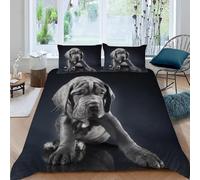 Copripiumino Matrimoniale 260x240 Mastino Napoletano Set di Biancheria da Letto 3D Cucciolo Carino Copripiumini in Morbido Microfibra con Cerniere e 2 Federe 50x80 m.83
