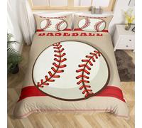 Copripiumino Matrimoniale 260x240 Retrò Set di Biancheria da Letto Baseball Copripiumini in Morbida Microfibra Stampa 3D Copri Piumino con 2 Federe K-2163