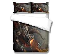 Copripiumino Matrimoniale 260X240 Warcraft Copripiumini in Microfibra,Set Copripiumino con Cerniera,Set Biancheria da Letto con 2 Federe 50 X 75 Cm,Copri Piumone Traspirante