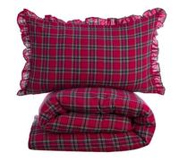 Copripiumino matrimoniale Blanc Mariclo' tartan rosso con federe