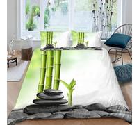 Copripiumino Matrimoniale Ciottolo Traspirante in Microfibra Set di Biancheria da Letto Bambù con Cerniera 3D Copripiumino 240x220 e 2 Federe b.5349