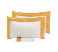 Copripiumino Matrimoniale con Sacco e Federe Bordi in Raso Garrini Eveline Avorio/Oro