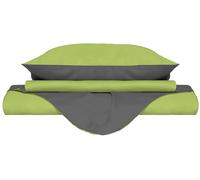 Copripiumino Matrimoniale con Sacco e Federe Doubleface in Cotone Verde Acido/Fumo