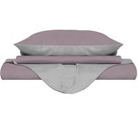 Copripiumino Matrimoniale con Sacco e Federe Doubleface Rosa Antico/Grigio Chiaro