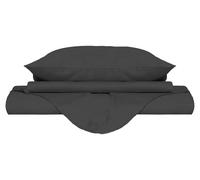 Copripiumino Matrimoniale con Sacco e Federe in Raso di Poliestere Nero