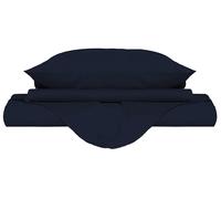 Copripiumino Matrimoniale con Sacco e Federe Tinta Unita Blu Scuro