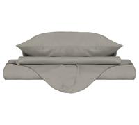 Copripiumino Matrimoniale con Sacco e Federe Tinta Unita Grigio