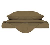 Copripiumino Matrimoniale con Sacco e Federe Tinta Unita Nocciola